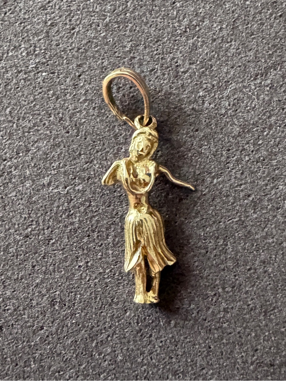 Hula Danced Girl 14k Gold Pendant Charm